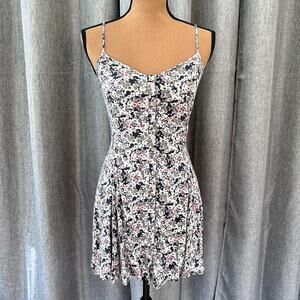 Floral Summer Mini Dress Button Down American Eagle Outfitters Size S